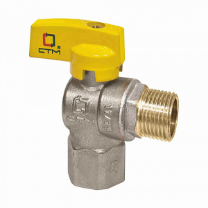 Кран газовый угловой Ду15(1/2") шаровый В/Н, бабочка, СТМ Кран газовый угловой Ду15(1/2") шаровый В/Н, бабочка, СТМ