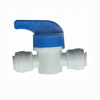 Кран трубка Т1/4" х трубка Т1/4" (пластик) F9012