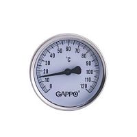 Термометр биметаллический с погружной гильзой, Ø 63мм, 1/2" 0-120°С GAPPO G1474