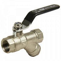 Кран шаровый с фильтром Ду15(1/2") В/В, рычаг, никелир. СТМ, ONDO