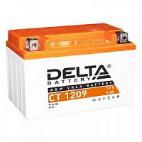 Аккумуляторная батарея Delta CT-1209  12 Вольт, 9 Ач, AGM, стартерный, для мототехники и снегоходов