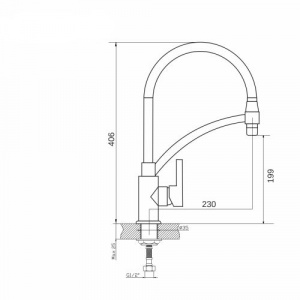 Смеситель для кухни 35k MIXLINE ML33-108GR"Сити Графит" гибкий излив с фикс.бок.ручка б/отв ГРАФИТ фото 2 Смеситель для кухни 35k MIXLINE ML33-108GR"Сити Графит" гибкий излив с фикс.бок.ручка б/отв ГРАФИТ фото 2