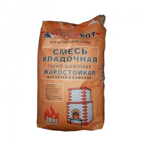 Смесь кладочная глино-шамотная жаростойкая - 5 кг, ТЕРРАКОТ Смесь кладочная глино-шамотная жаростойкая - 5 кг, ТЕРРАКОТ