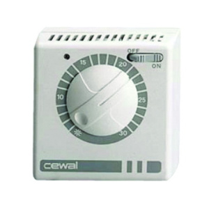 Комнатный термостат RQ20CW CEWAL (10 А) механический (70022041) Комнатный термостат RQ20CW CEWAL (10 А) механический (70022041)