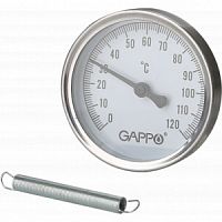 Термометр накладной GAPPO, Ø 63мм, корпуc нерж. 0-120°С  G1475 