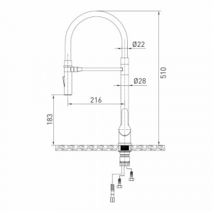 Смеситель для кухни 35k MIXLINE MLSS-0402 серый гибкий излив магнит, п/гайку САТИН (556018) фото 3 Смеситель для кухни 35k MIXLINE MLSS-0402 серый гибкий излив магнит, п/гайку САТИН (556018) фото 3