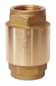 Клапан обратный пружинный Ду20 (3/4"), В/В, затвор латунь, DR-1604, EUROS, СТМ Клапан обратный пружинный Ду20 (3/4"), В/В, затвор латунь, DR-1604, EUROS, СТМ